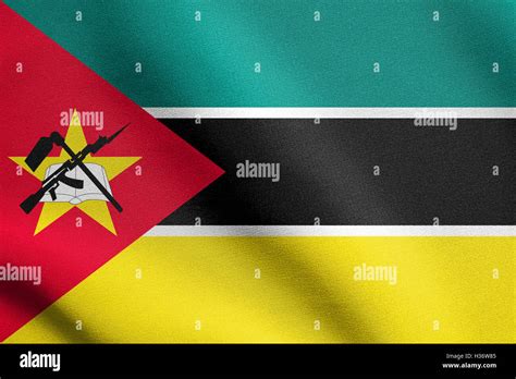 Bandera Oficial Nacional De Mozambique S Mbolo Patri Tico Africana