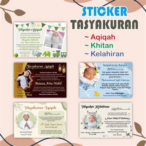 100 PCS STICKER TASYAKURAN SYUKURAN AQIQAH KELAHIRAN KHITAN