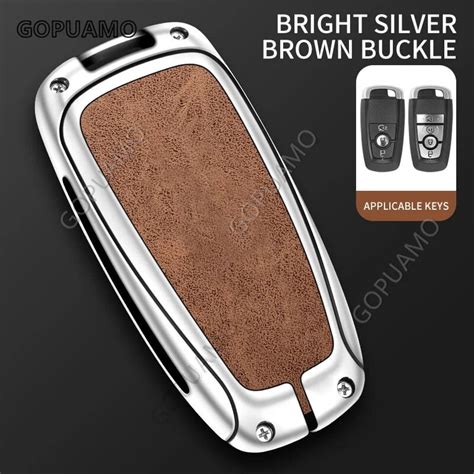 Zinc Alloy Leather Car Key Case For Ford A Buttons Key Case Fusion