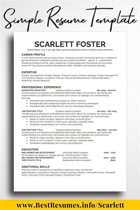 Land The Job With This Simple Resume Template One Page Resume