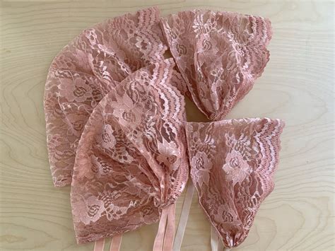 Full And Medium Coverage Pink Floral Lace Snood Headcovering Prayer