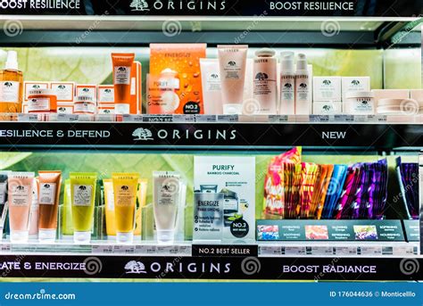 Cosmetics And Skincare Products On A Store Shelf In Sephora Shop