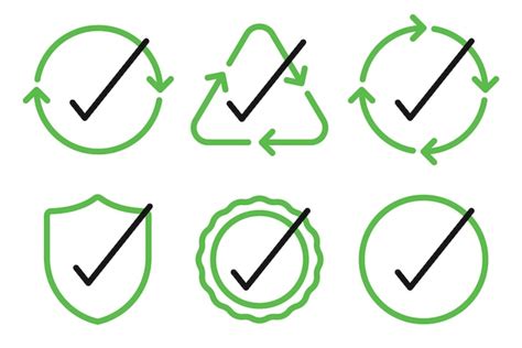 Premium Vector Set Of Recycle Sign Check Marks