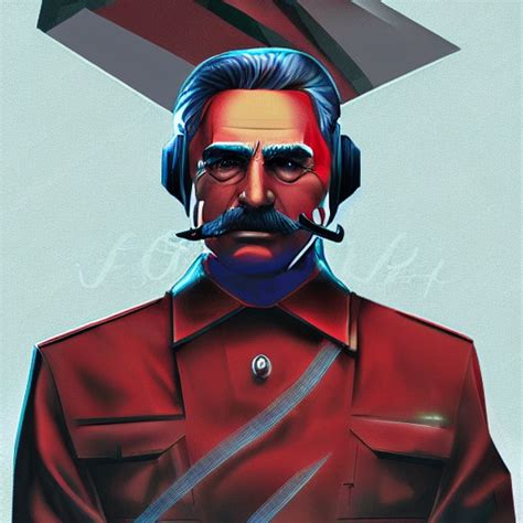 Krea Ai Cyberpunk Joseph Stalin As The Leader Of A Futuris