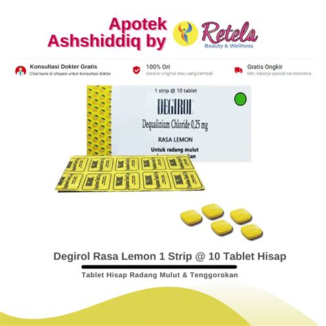 Jual Degirol Rasa Lemon 1 Strip 10 Ttablet Hisap Tablet Hisap