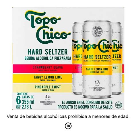 Bebida Alcohólica Topo Chico Hard Seltzer Surtido6 Pzas De 355 Ml C U