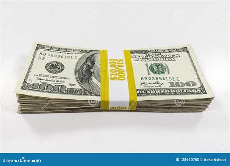 Ten Thousand Dollar Stack with Currency Strap Stock Image - Image of ...