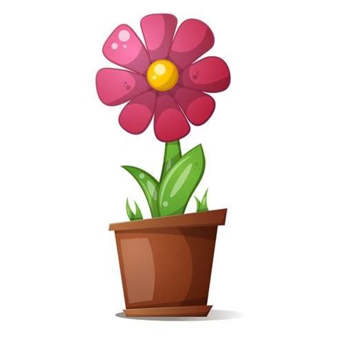 Cartoon Flowers Graphic Resources Vector Art Flower Pots Art Images