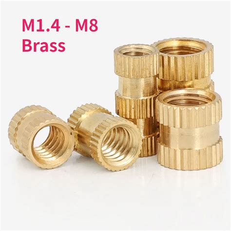 M1 4 M1 6 M1 7 M2 M2 5 M3 M4 M5 M6 M8 Solid Brass Copper Hot Melt Thread Injection Molding Knurl