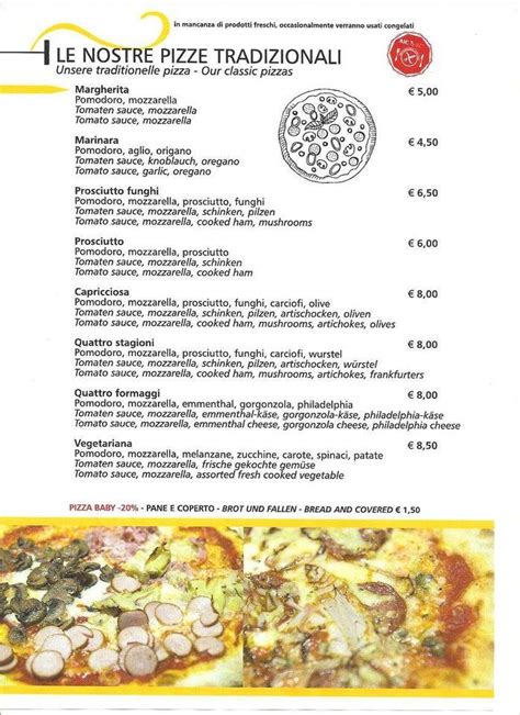 Menu Da La Capannina Pizzeria Garda