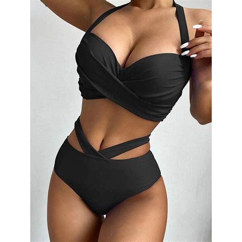 Cheap Riseado Push Up Bikini High Waist Swimsuits Twisted Swimwear