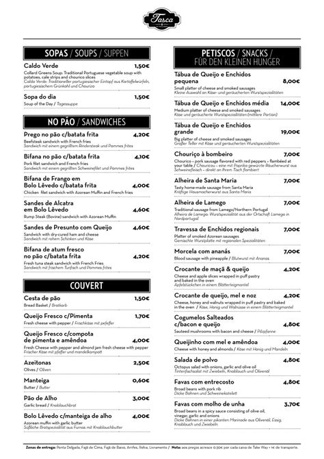 Menu Tasca By Restaurante Tasca Issuu