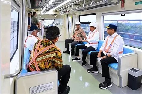 Presiden Jokowi Uji Coba Lrt Dari Stasiun Harjamukti Depok Ke Stasiun