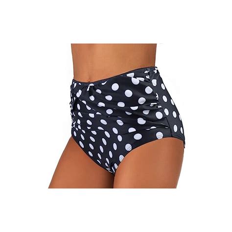 Rayson Donna Costumi Da Bagno Bikini Fondo Ruched Vita Alta Pantaloncini Controllo Addominale