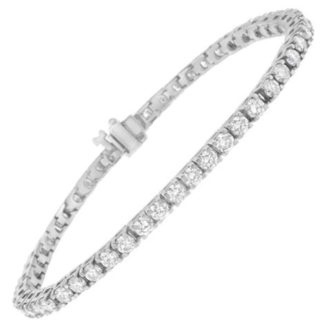 Igi Certified 14k White Gold 5 0 Carat Diamond Tennis Bracelet For Sale