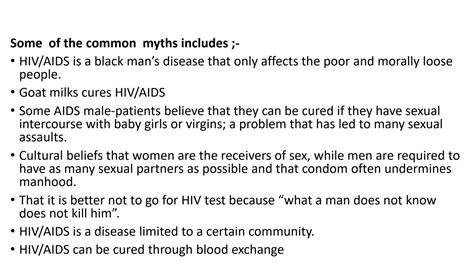 Solution Hiv Myths And Misconception Impact Stigma And Discrimination