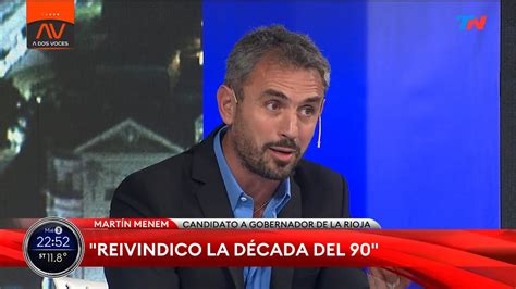 Reivindico La D Cada Del Mart N Menem Candidato A Gobernador De