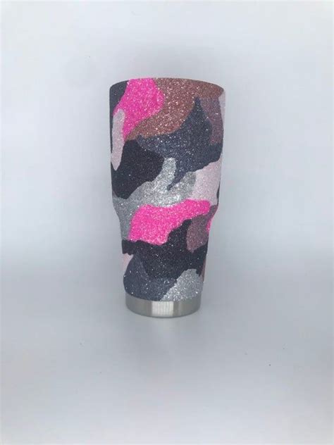 Pink Camo Glitter Tumbler Glitter Camo YETI All Glitter Etsy