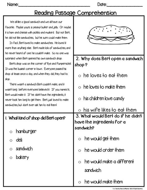 Second Grade Reading Comprehension Assessment