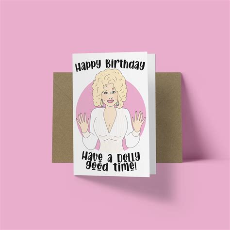 Dolly Parton Happy Birthday Greetings Card Happy Etsy