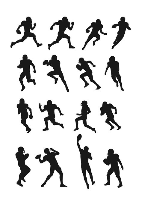 american football set silhouette illustration 45928743 Vector Art at ...