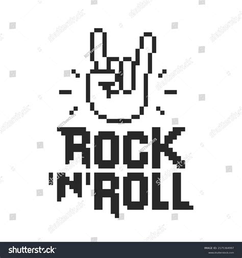 Pixel Art Style Rock Music Gesture Stock Vector (Royalty Free ...