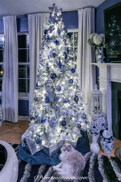 Wintry White Blue And Silver Christmas Tree White Christmas Tree