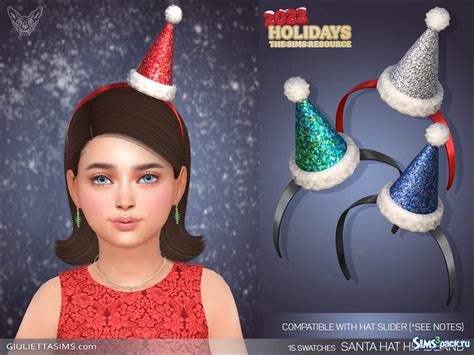 Скачать ободок Santa Hat от feyona для Симс 4