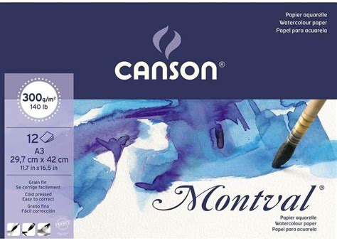 Canson Montval Aquarelle Grano Fino Block X Cm Hojas De