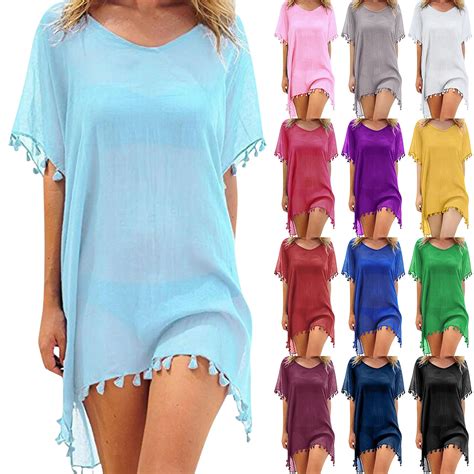 Loose Plus Size Bikini Chiffon Tops Women Push Up Y K Swimwear Luxury Tassels Trim Cover Up