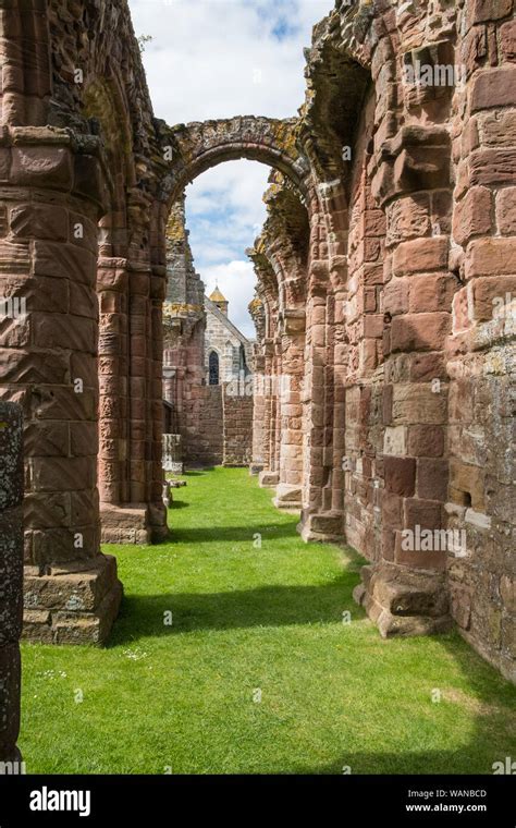 The ruins of Lindisfarne Priory on The Holy Island of Lindisfarne in Northumberland, UK Stock ...