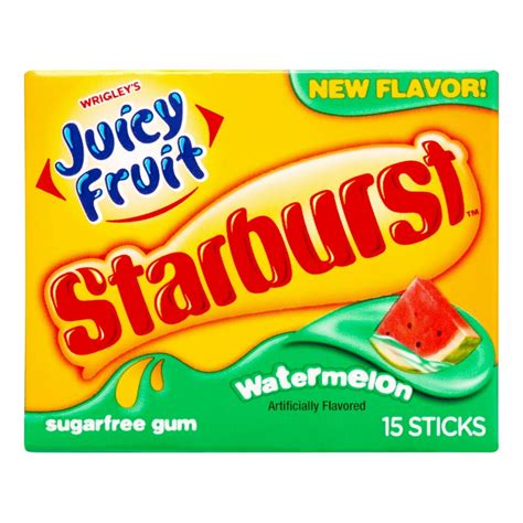 Juicy Fruit Starburst Gum Watermelon 15 Pcs