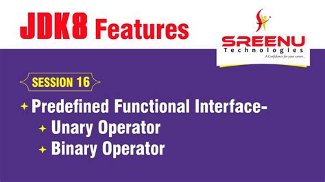 JDK8 Features Unary Operator And Binary Operator Session 16 By Mr