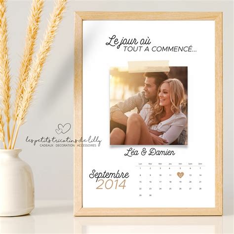 Cadre Affiche Personnalise Avec Photo Et Date Calendrier Id Es