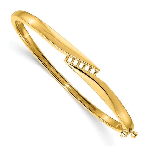 Aa Jewels Solid K Yellow Gold Bangle Cuff Bracelet Mounting