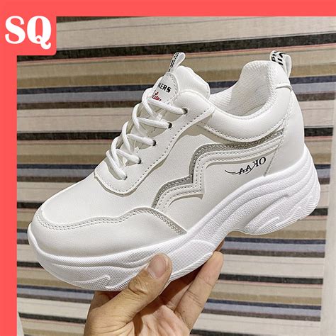 New Korean Fashion Rubber Shoes For Women Add One Size A