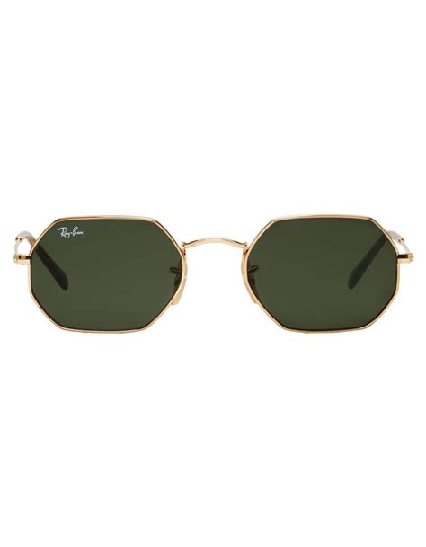 Ray Ban Gold Octagonal Flat Sunglasses · Vergle