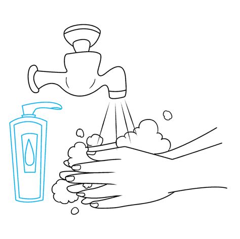 Washing Hands Drawing - How To Wash Yours Hands Step By Step | Digimondes