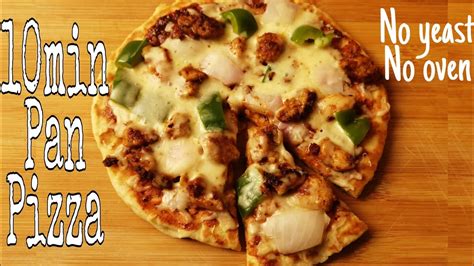 10 Minutes Pan Pizzaeasy Pan Pizzano Oven No Yeastpizza Recipenfs