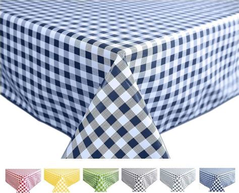 Bleu Nappe Toile Cir E Pvc Rectangulaire X Cm Vichy Bleu