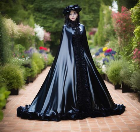 Langerie Dress Cloak Cape Satin Leather Pvc Latex ラテックスドレス ゴスロリ