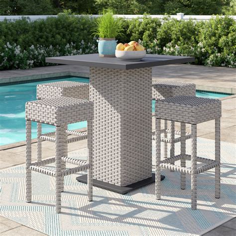 Outdoor Bar Height Table And Chairs - Venice Pub Table Set With ...