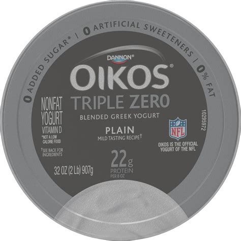 Oikos Triple Zero Triple Zero Greek Plain Nonfat Yogurt (32 oz) - Instacart