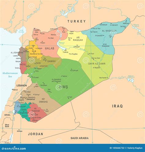 Mapa De Siria Ejemplo Detallado Del Vector Stock De Ilustraci N The