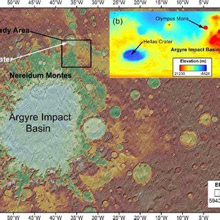 Mars Orbiter Laser Altimeter (MOLA) gridded elevation data overlain ... 