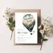 Hot Air Balloon Baby Shower Invitation Adventure Awaits Invite Travel Baby Shower Invitation