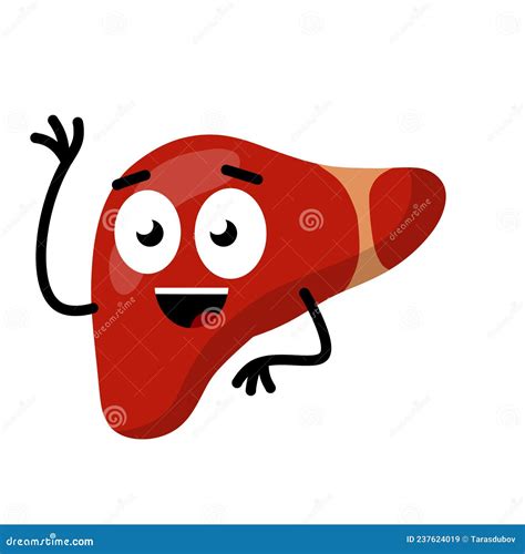 Healthy Liver Emotions On Face Of Character Stock Vector