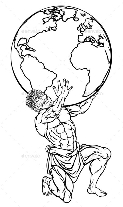 Atlas Mythology Illustration Atlas Tattoo Greek Mythology Tattoos