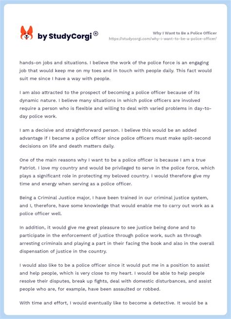 Why I Want To Be A Police Officer Short Essay Example For Free