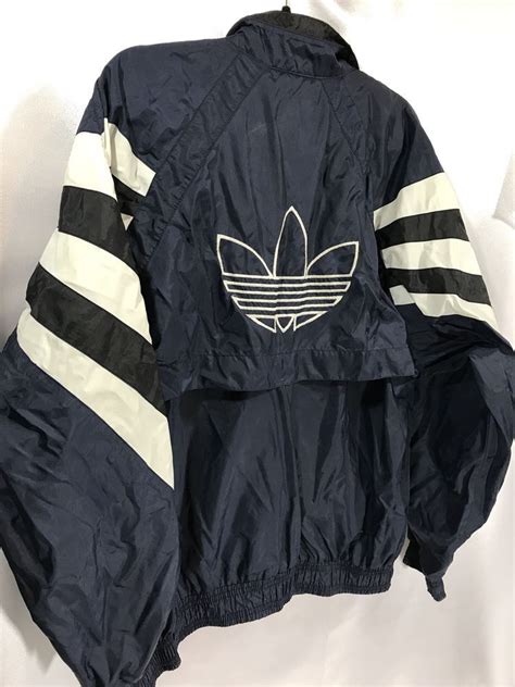 Vintage Adidas Windbreaker Jacket Mens M Medium Purple 3 Stripe Trefoil